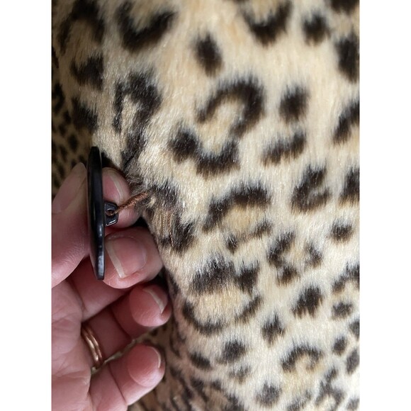 Vintage 1980's IZZI Outerwear Faux Leopard Fur Coat Jacket Plush, Women’s L - Picture 14 of 16